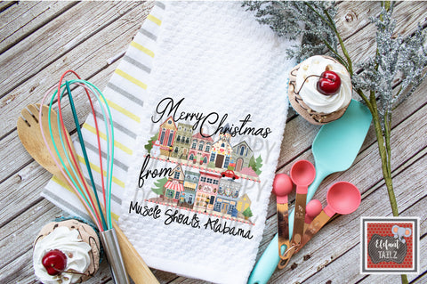 Merry Christmas From Your Town Kitchen Towel - MSHS Cheer Fundraiser