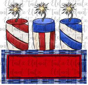 Firecracker Name Plate Stripes