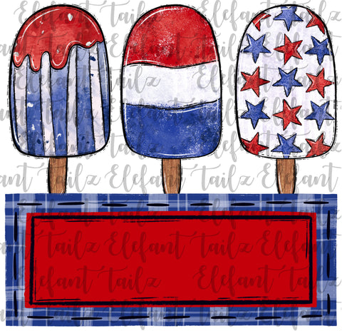 Patriotic Popsicle Name Plate