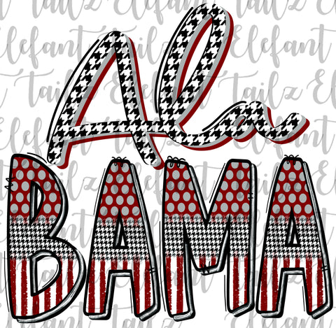 Ala - Bama Doodle Letters