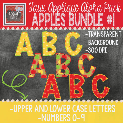 Alpha & Number Pack - Apples BUNDLE #1