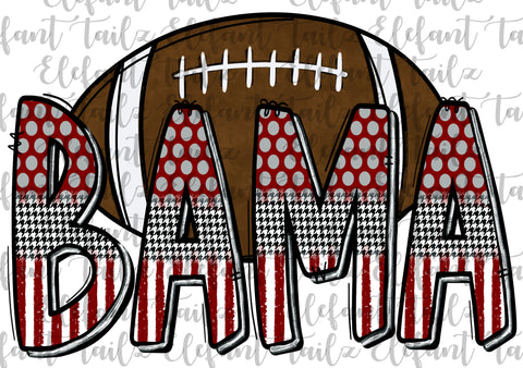 Bama Football Doodle Letters