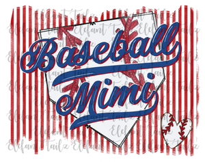 Baseball Mimi Striped Background