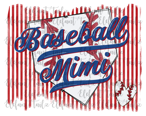 Baseball Mimi Striped Background