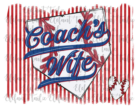 Baseball Coach's Wife Striped Background