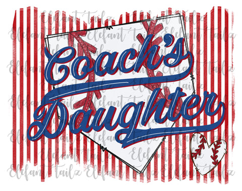 Baseball Coach's Daughter Striped Background