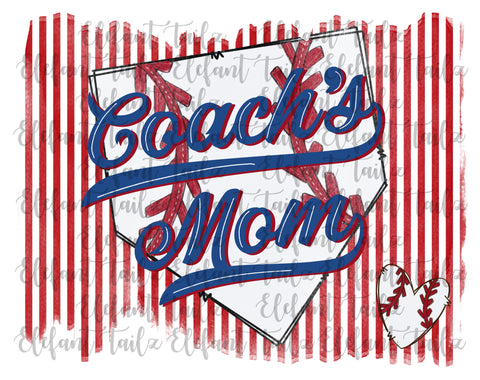 Baseball Coach's Mom Striped Background