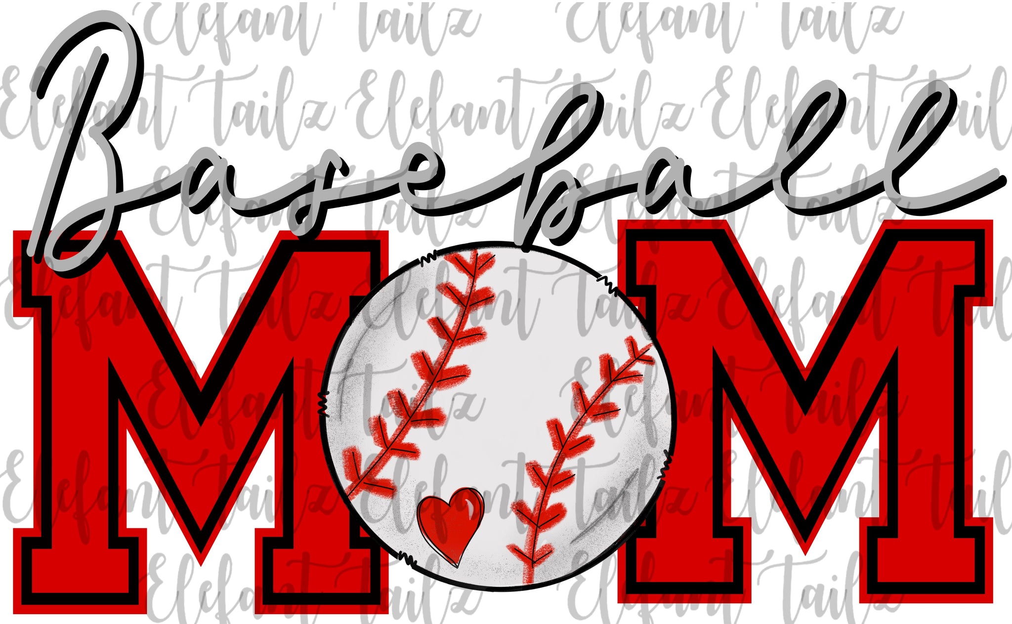 Baseball Mom Red