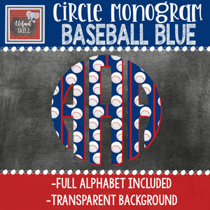Baseball Blue Circle Monogram