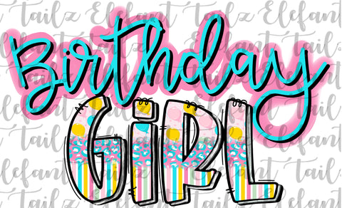 Birthday Girl Doodle Letters 3