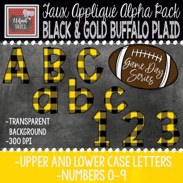 Game Day Series Alpha & Number Pack - Black & Gold Bundle