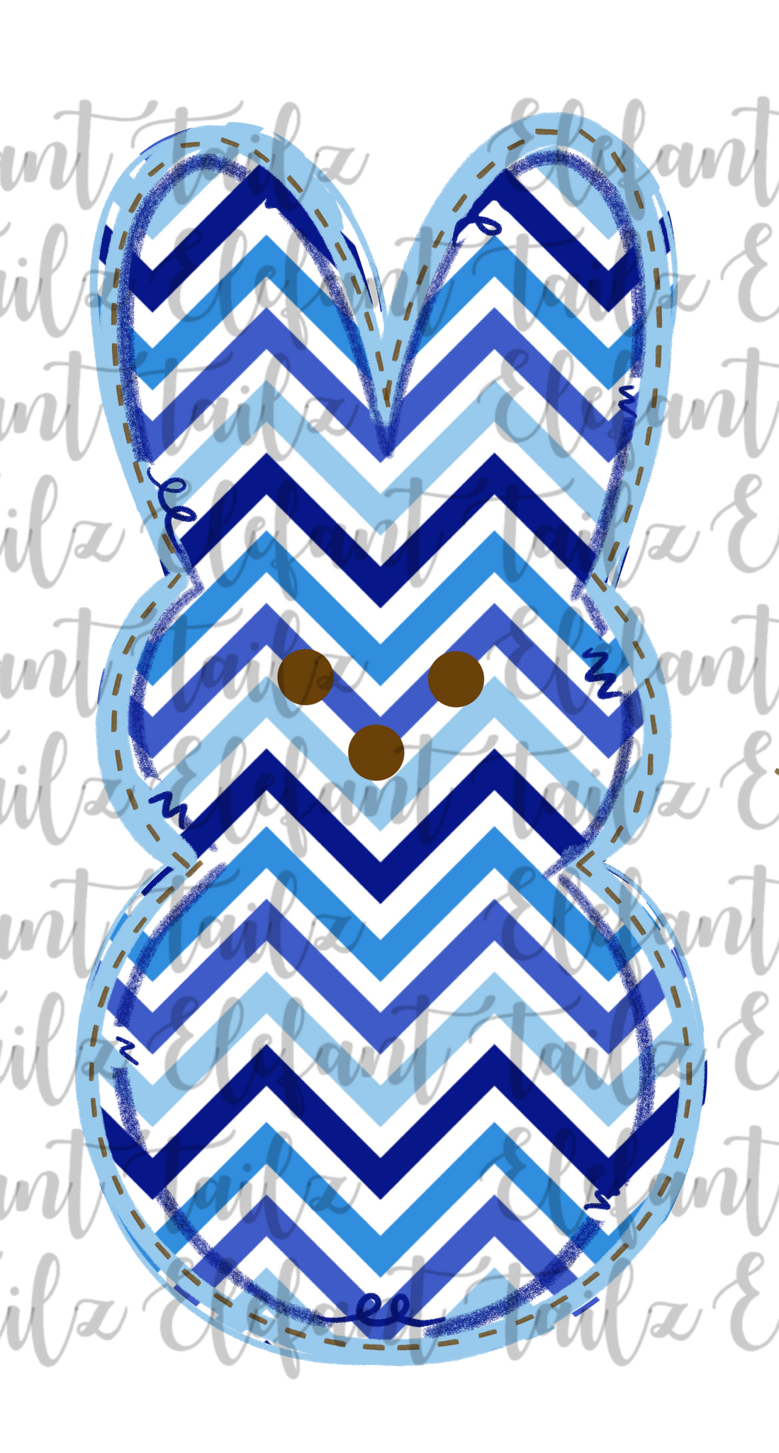 Blue Chevron Bunny