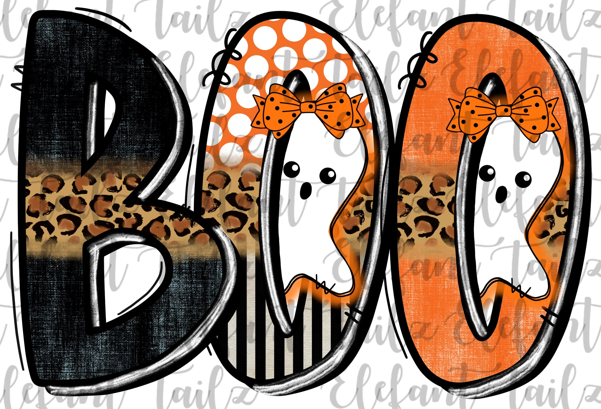 Boo Doodle Letters Girl Ghost #2