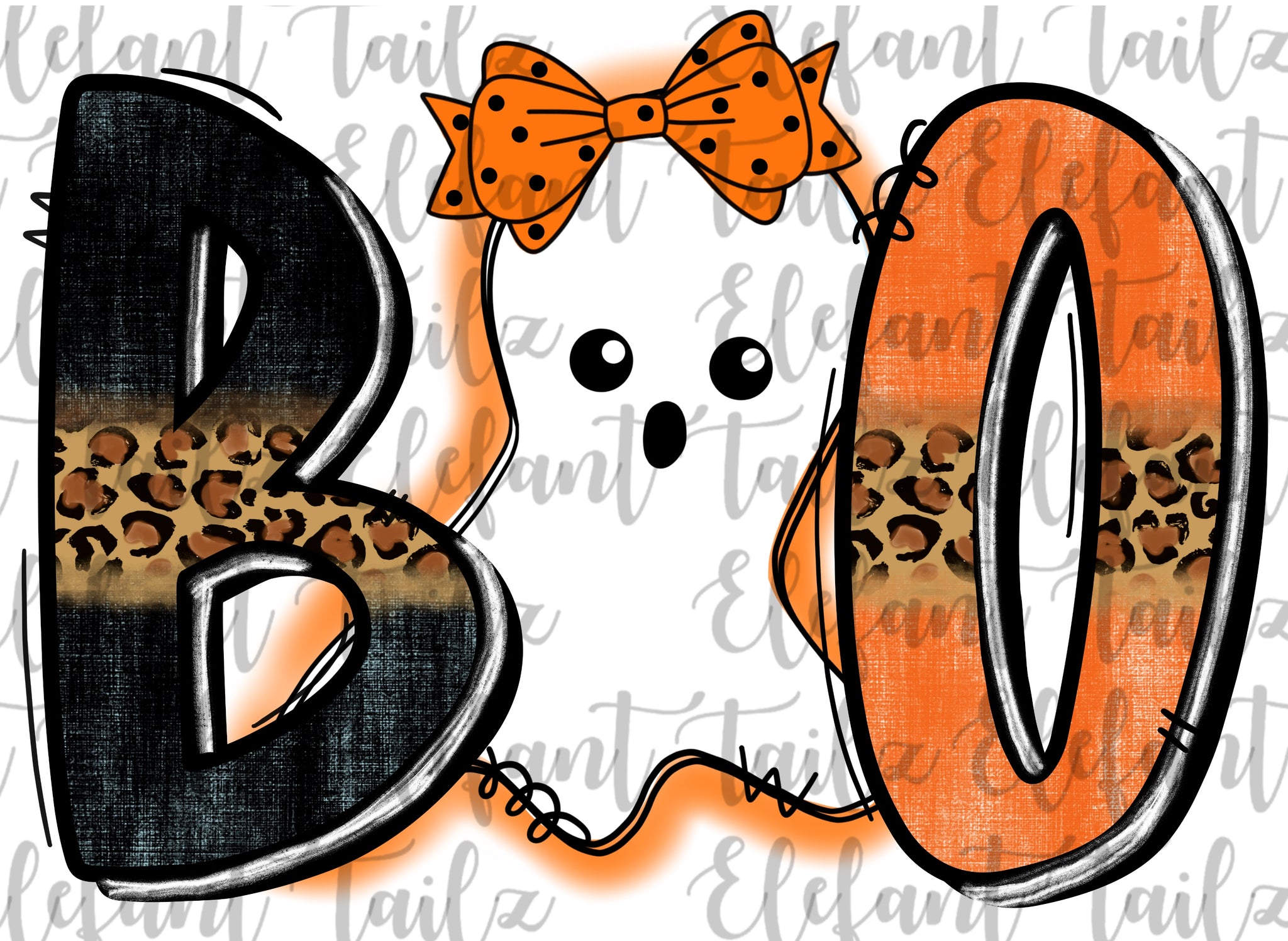 Boo Doodle Letters Girl Ghost #1