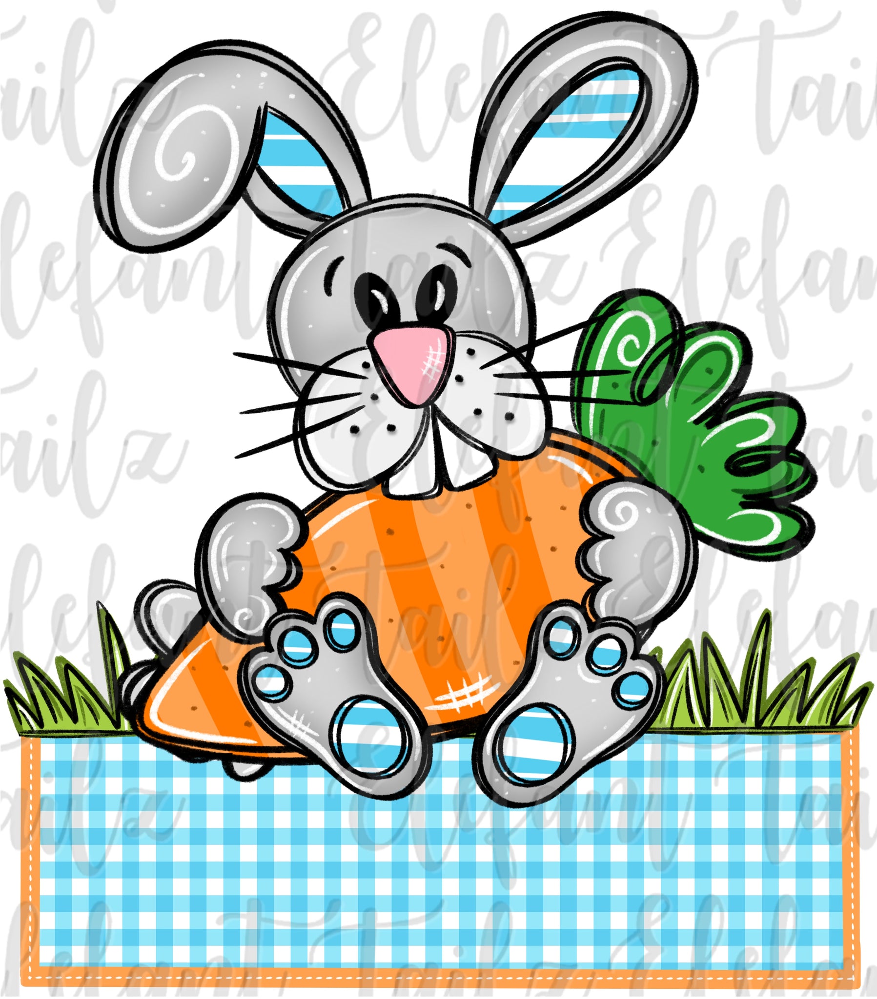 Boy Bunny Carrot Nameplate