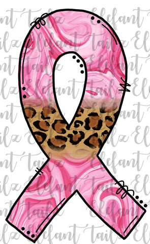Breast Cancer Awareness Ribbon - Pink Swirls