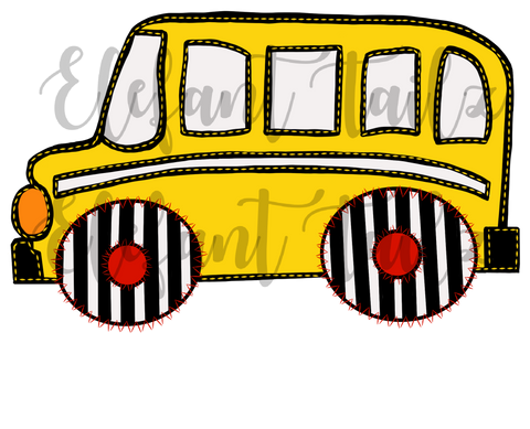 School Bus Faux Applique