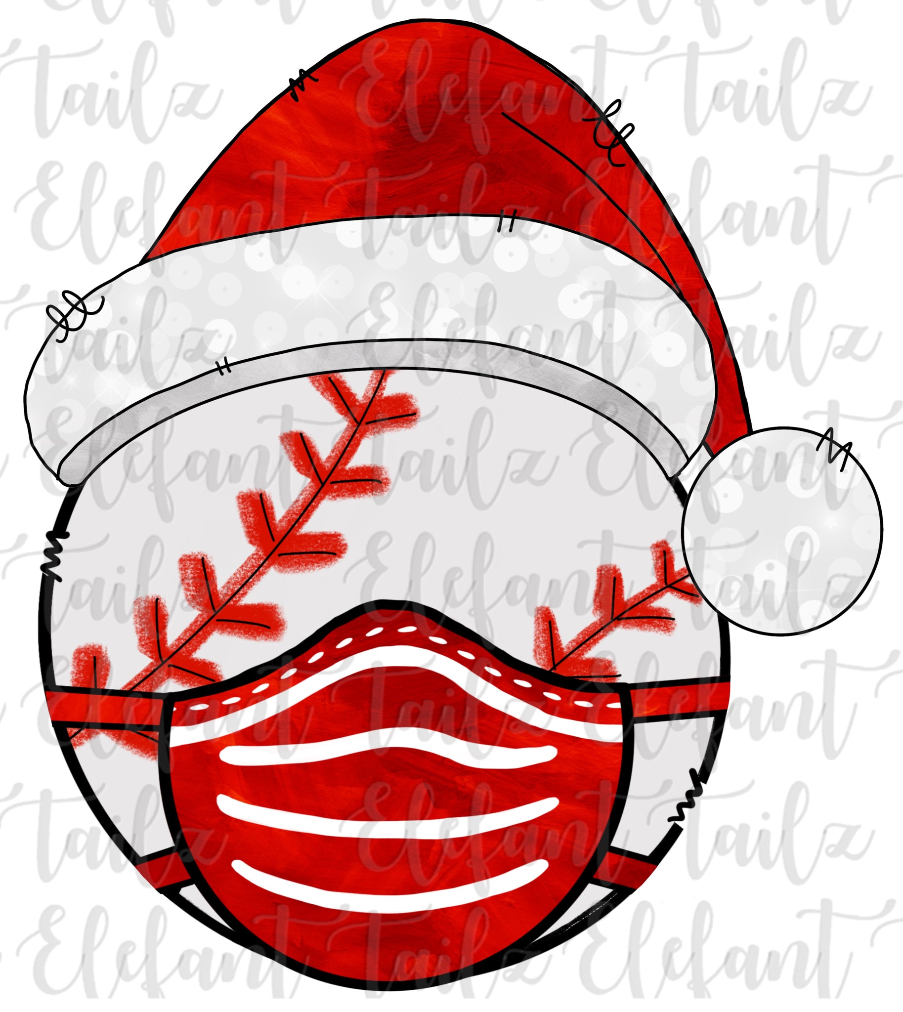 Christmas Santa Hat Baseball With Face Mask