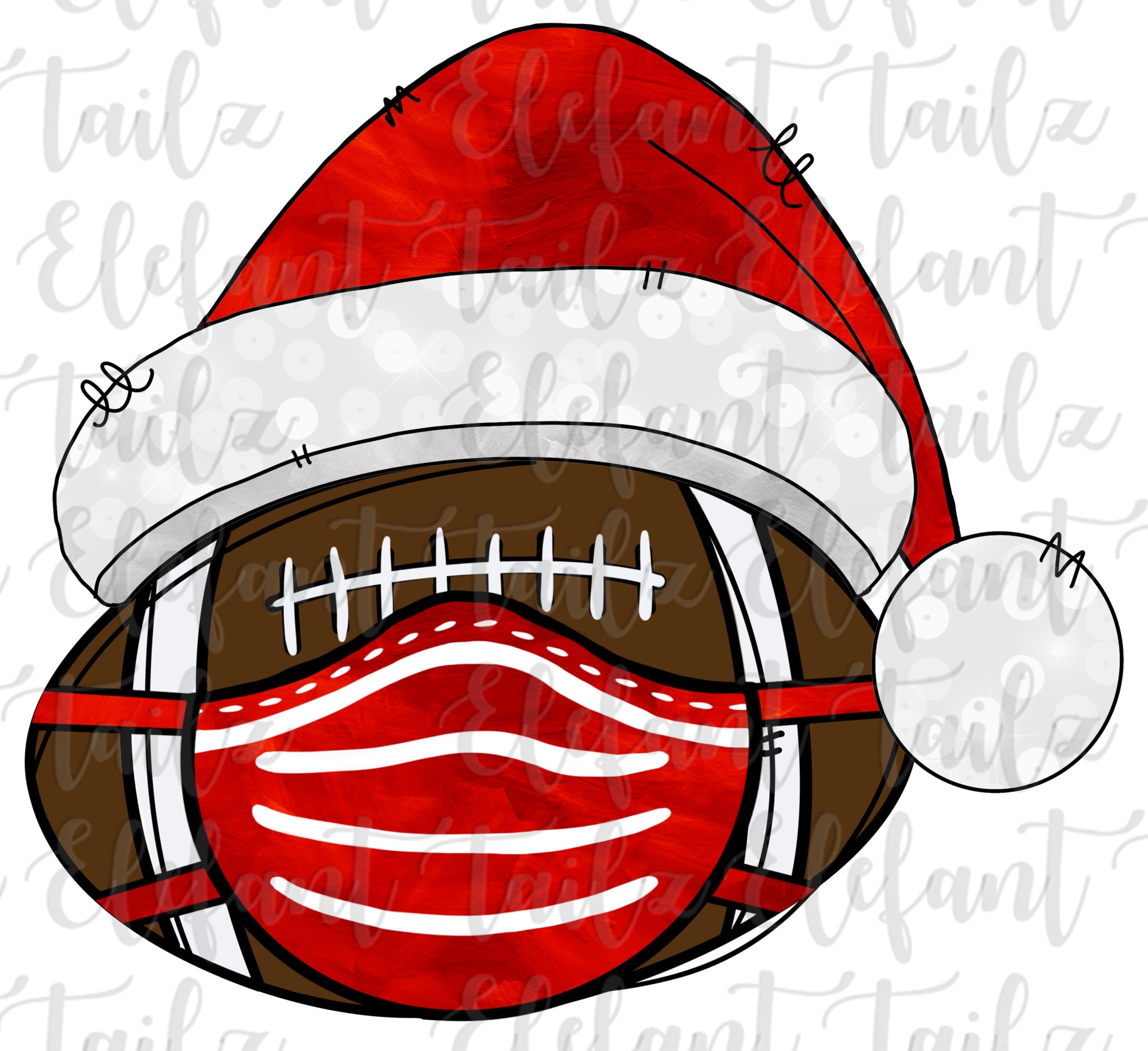 Christmas Santa Hat Football With Face Mask