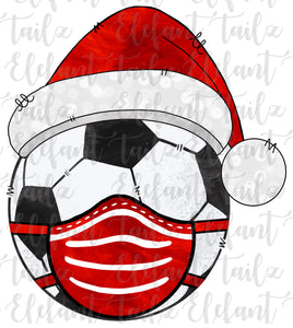 Christmas Santa Hat Soccer Ball With Face Mask