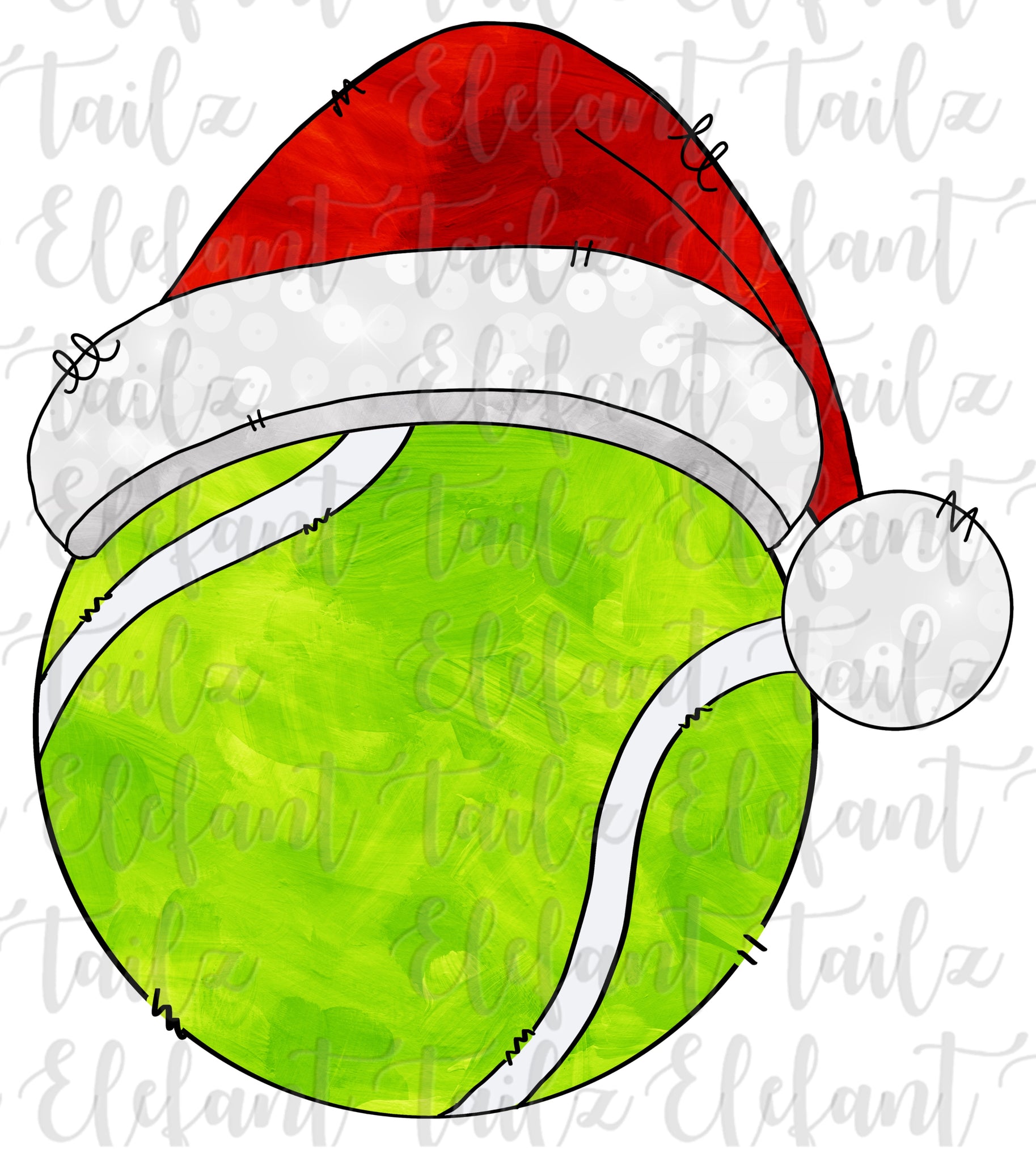 Christmas Santa Hat Tennis Ball
