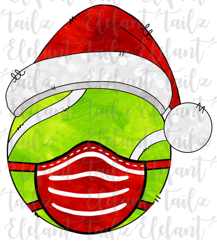 Christmas Santa Hat Tennis Ball With Face Mask