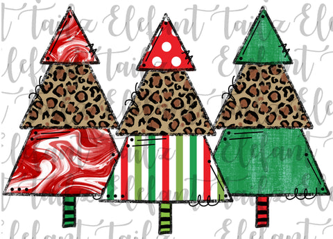 Christmas Tree Trio - Red, Green, & Leopard