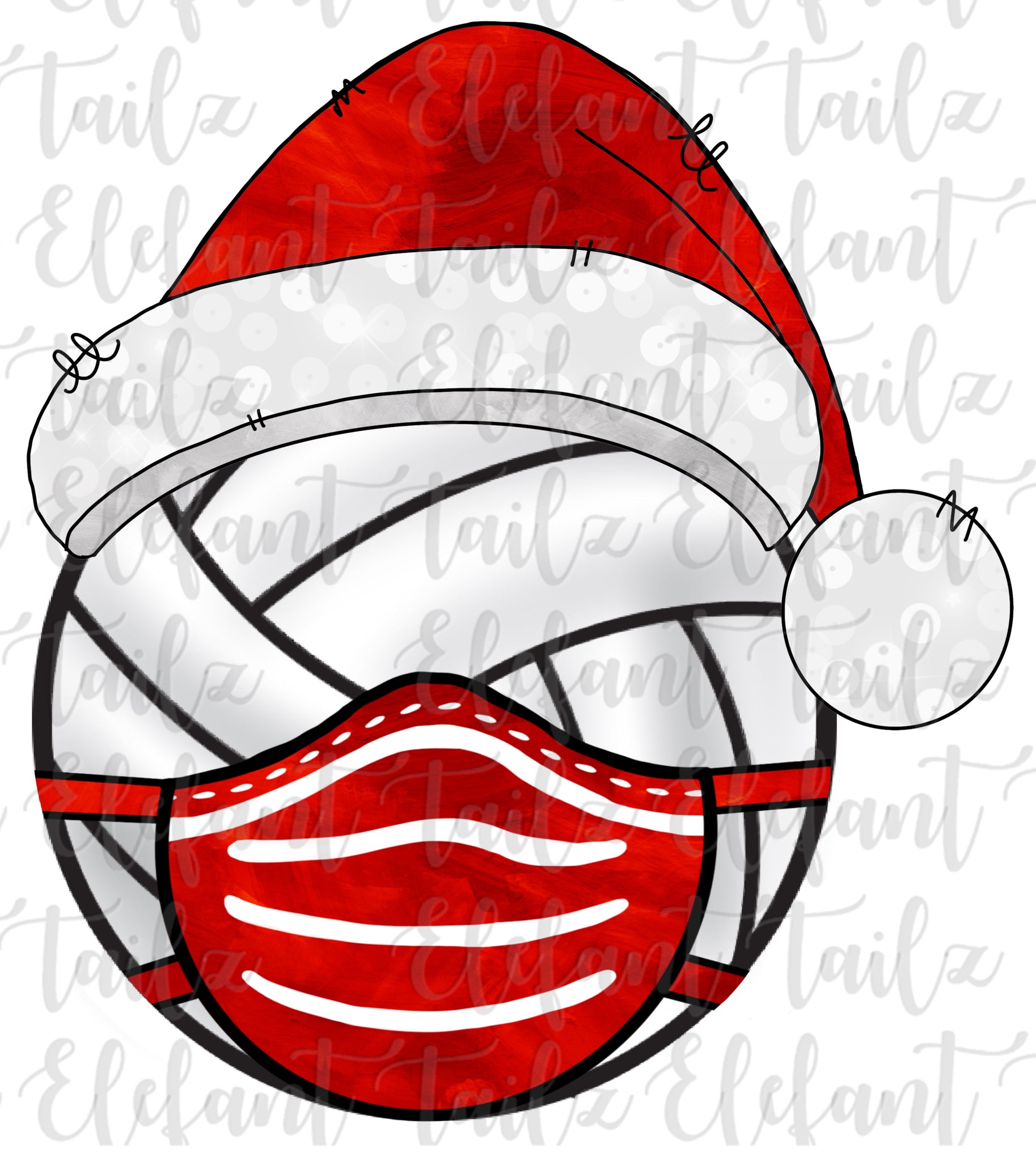 Christmas Santa Hat Volleyball With Mask