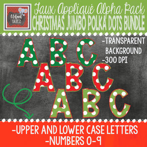 Alpha & Number Pack - Christmas Jumbo Polka Dots BUNDLE