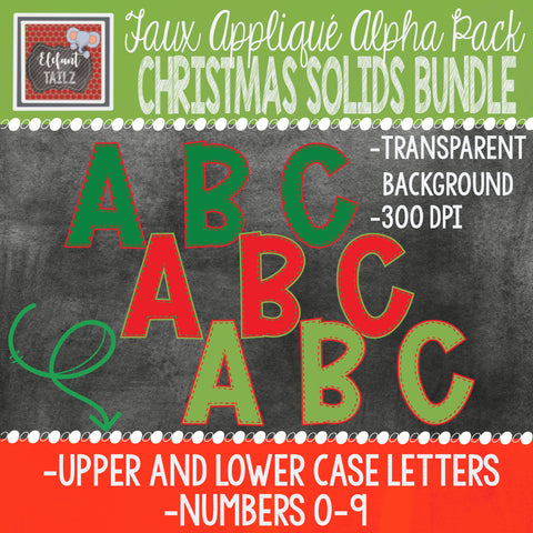 Alpha & Number Pack - Christmas Solids BUNDLE