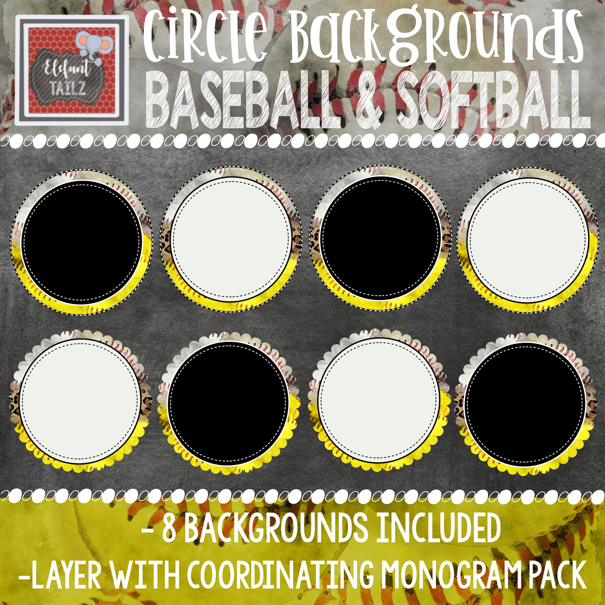 Baseball & Softball Circle Backgrounds