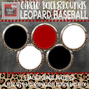 Baseball Leopard Circle Backgrounds