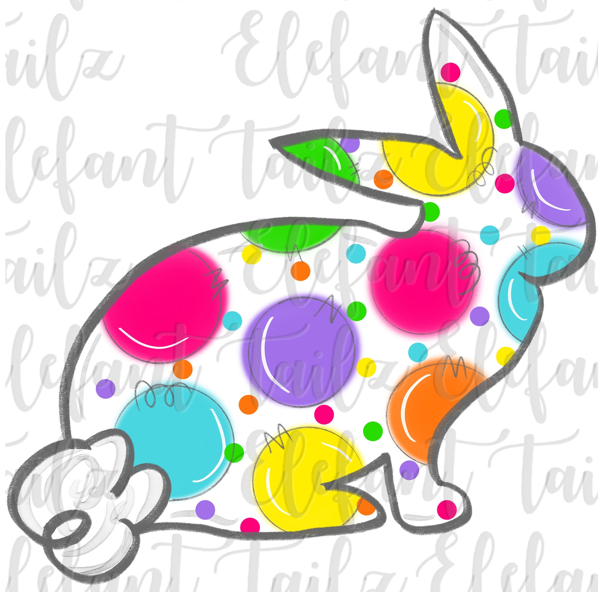 Colorful Polka Dot Bunny