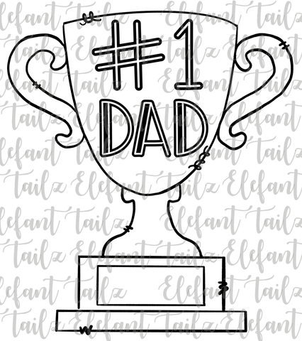 Trophy #1 Dad Coloring