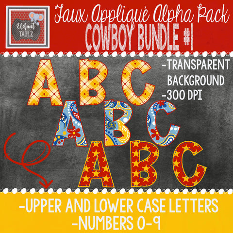 Alpha & Number Pack - Cowboy BUNDLE #1