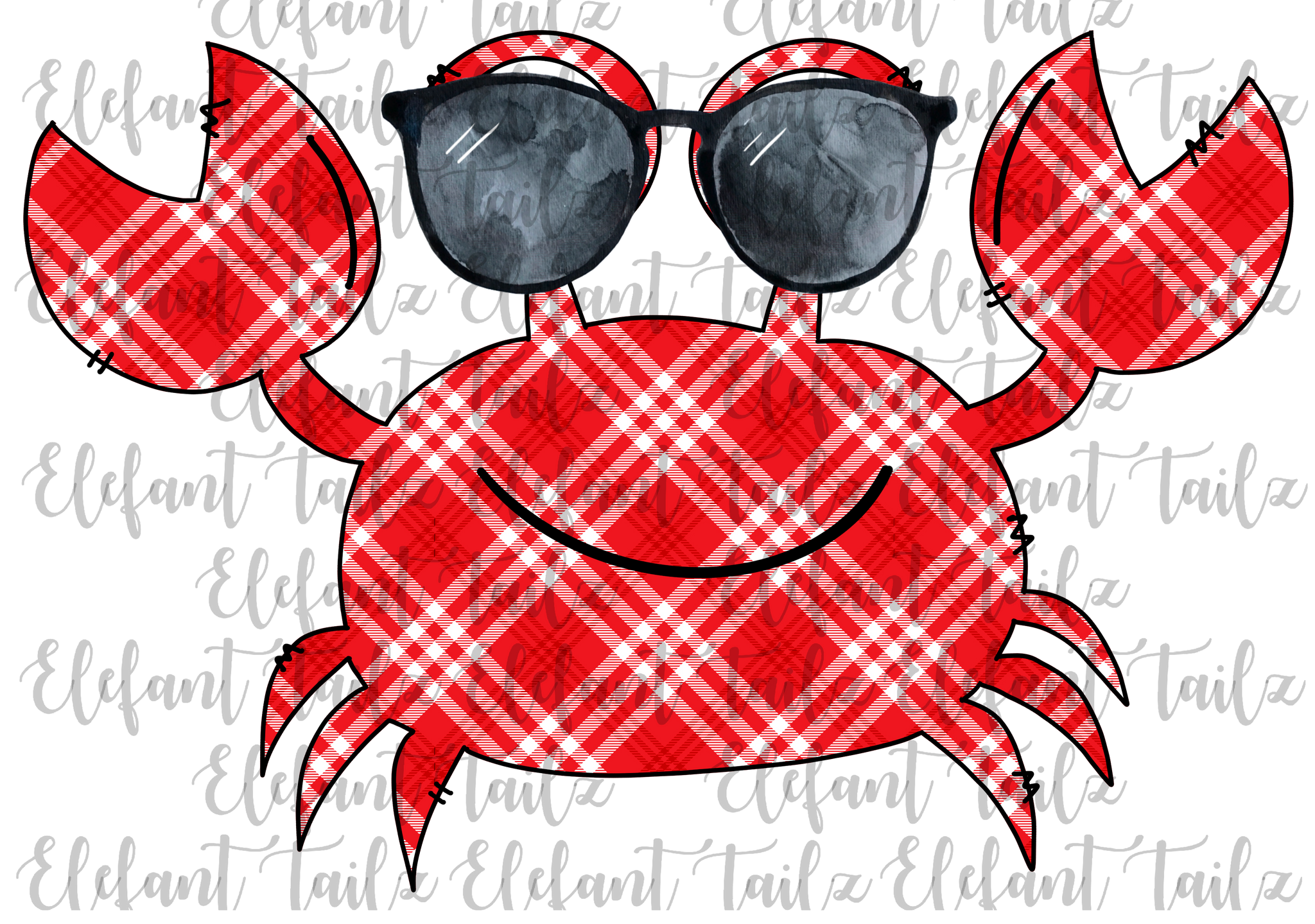Crab with Sunglasses Red