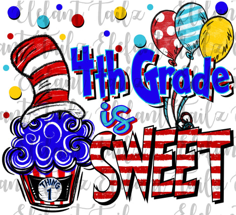 Crazy Cat 4th Grade is Sweet - Cupcake
