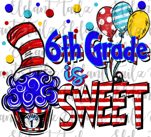 Crazy Cat 6th Grade is Sweet - Cupcake