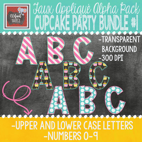 Alpha & Number Pack - Cupcake Party BUNDLE #1