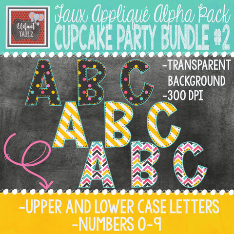 Alpha & Number Pack - Cupcake Party BUNDLE #2