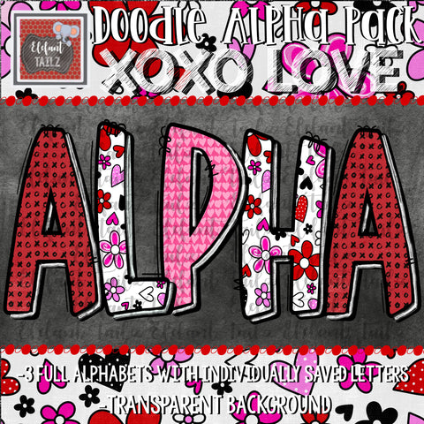 Doodle Alpha BUNDLE - XOXO Love