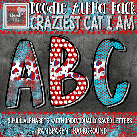 Doodle Alpha BUNDLE - Craziest Cat I Am