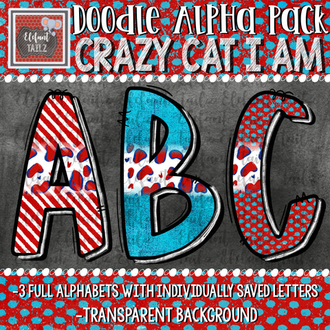 Doodle Alpha BUNDLE - Crazy Cat I Am