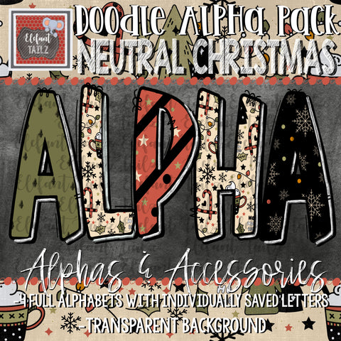 Doodle Alpha BUNDLE - Neutral Christmas