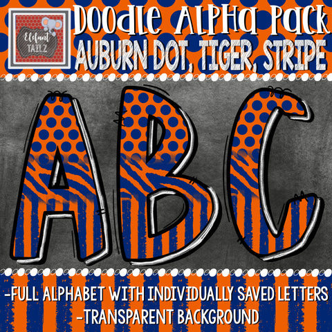 Doodle Alpha - Auburn Dot Tiger Stripe