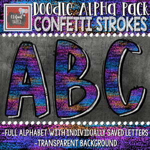 Doodle Alpha - Confetti Strokes