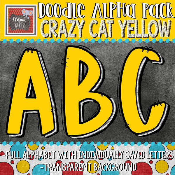 Doodle Alpha BUNDLE - Crazy Cat #1