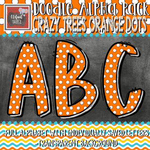 Doodle Alpha - Crazy Trees Orange Dots