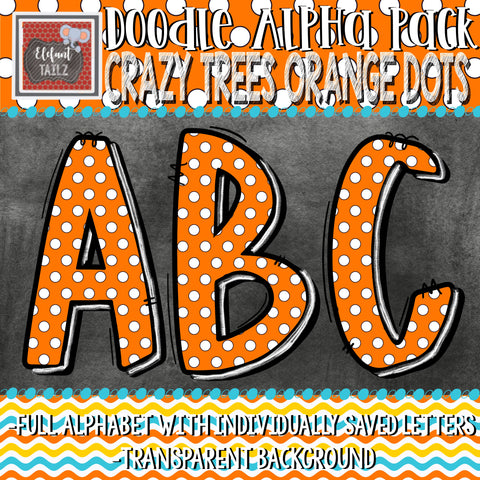 Doodle Alpha - Crazy Trees Orange Dots