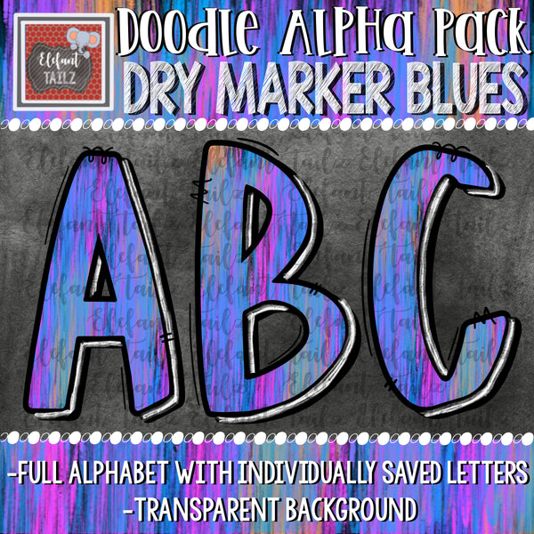Doodle Alpha BUNDLE - Blue & Purple Brights